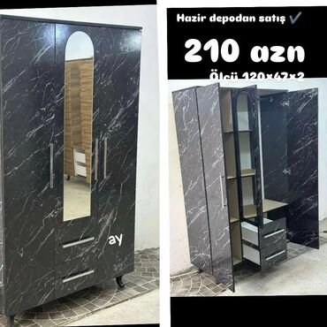 Dolablar: Yeni, Açılan, 3 qapılı Düz dolab, Qarderob, paltar dolabı, Azərbaycan — 9