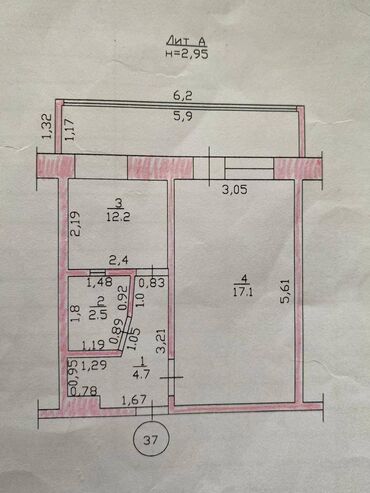 Продажа квартир: 1 комната, 43 м², Индивидуалка, 4 этаж, Старый ремонт