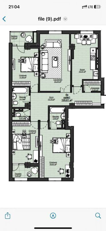 Продажа квартир: 4 комнаты, 118 м², Элитка, 7 этаж, ПСО (под самоотделку)