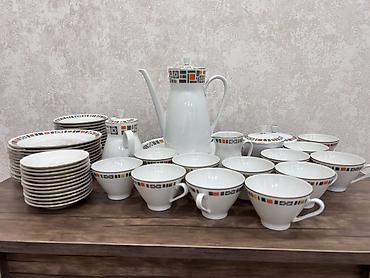 Qab-qacaq və mətbəx ləvazimatları: Çay dəsti, rəng - Ağ, Farfor, 12 nəfərlik, Almaniya — 6