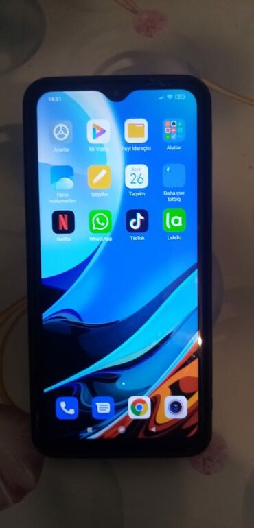 ucuz telfun: Xiaomi Redmi 9T, 128 GB, rəng - Göy, 
 Barmaq izi, Face ID