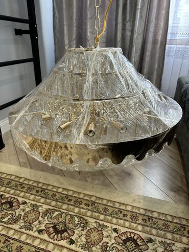 Люстры: Подвесная потолочная люстра На 21 лампочки свечки Каркас золотистый — 2