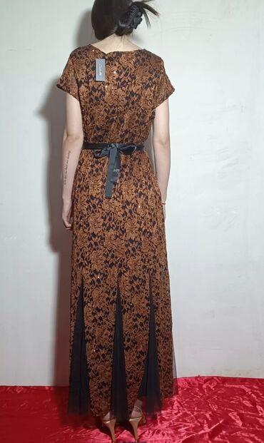 коричневое платье в пол: Вечернее платье, Длинная модель