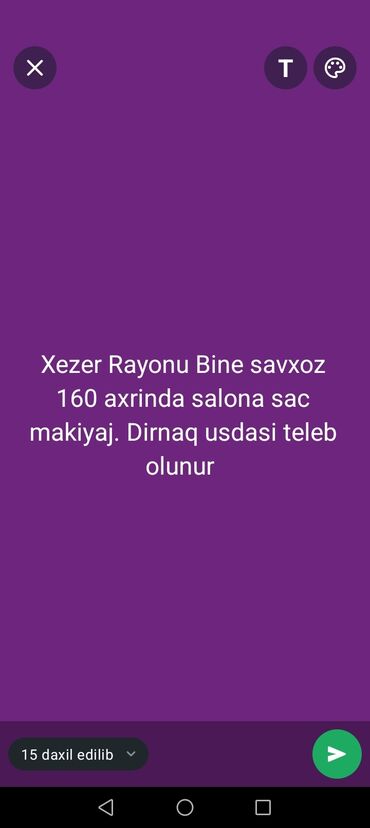 yuk masinina surucu isi: Gözəllik Salonları
