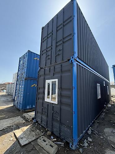 Konteynerlər: İki mərtəbəli modul/konteyner ev - 2 ədəd 40 fut dəniz konteynerindən — 2