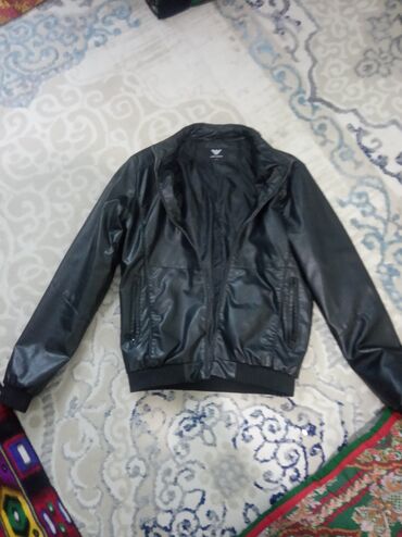 мужской кожаный куртка: Куртка M (EU 38), цвет - Черный