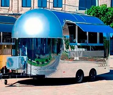 полер: Премиальный прицеп-фудтрак в стиле Airstream с зеркальным полированным — 3