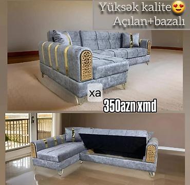 Yüksək keyfiyyətli L‑şəkilli künc divanı - Açılan mexanizm: yataq