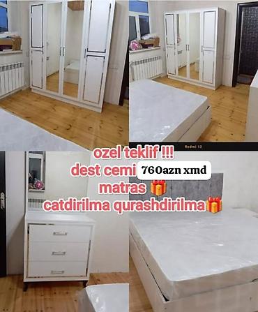 mebel divan: Yataq otağı dəsti - Komodlu güzgü: 3 çekmecəli, güzgülü üst hissə — 1
