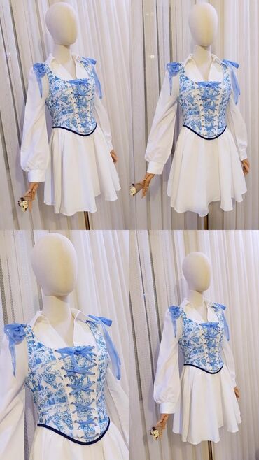 женские зимние кофты: Ağ mini don və üzərində çıxarıla bilən korset dəsti.Don 39 azn,korse