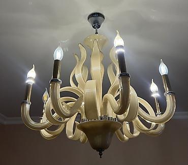 Çılçıraq, 10 və daha çox lampa, Şüşə