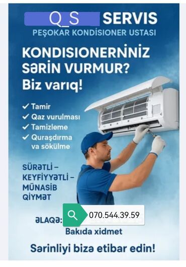 Kondisionerlər: Təmir, Split kondisionerlər, Quraşdırılma, Zəmanətlə lalafo.az -da Kondisionerlər: Təmir, Split kondisionerlər, Quraşdırılma, Zəmanətlə