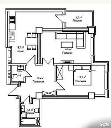Продажа квартир: 2 комнаты, 70 м², Технопарк Элитка, 2 этаж, ПСО (под самоотделку) — 4