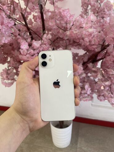 iphone 13 pro цена бишкек: IPhone 12 mini, Колдонулган, 64 ГБ, Ак, Коргоочу айнек, Каптама, 85 %