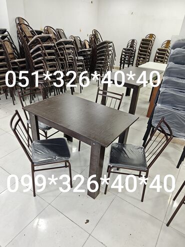 Masa və oturacaq dəstləri: Mətbəx üçün, Yeni, Açılmayan, Dördbucaq masa, 4 stul — 4