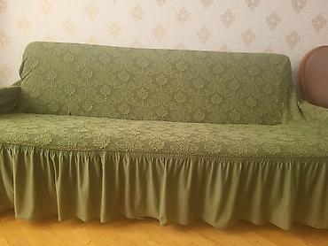 divan üçün parcalar: Yaşıl rəngli divan örtüsü 2 denesi - Model: 3 yerlik divanlar üçün — 1