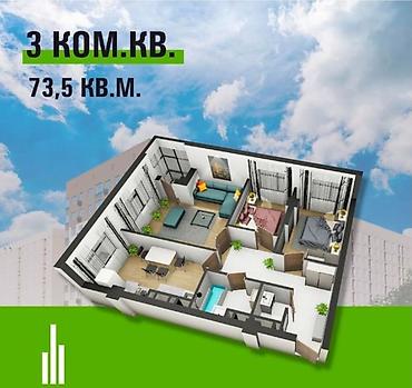 Продажа квартир: 3 комнаты, 74 м², Элитка, 11 этаж, Готовая ПСО (под самоотделку) — 12