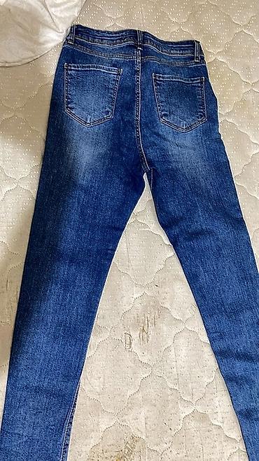Kişi geyimləri: Mavi rəngli dar kəsimli cins şalvar - Model: Skinny/fit kəsim - Rəng — 2