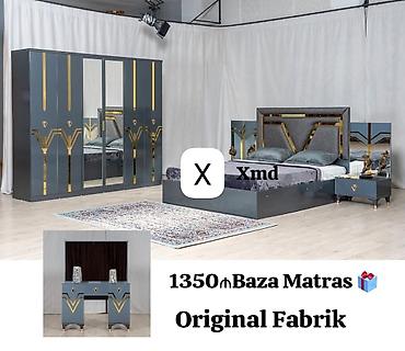 qapilar ev ucun: Yataq otağı dəsti – “Original Fabrik” Komplekt: - Çarpayı (yumşaq — 1