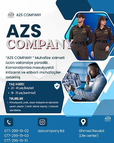 Mühafizə, təhlükəsizlik: AZS COMPANY komandamıza məsuliyyətli və intizamlı mühafizə əməkdaşları — 1