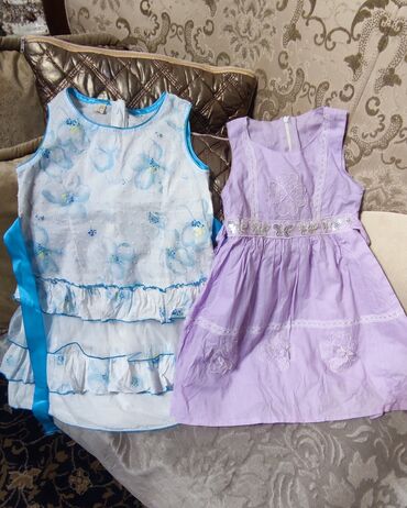 женский адежда: Детское платье, цвет - Голубой, Новый