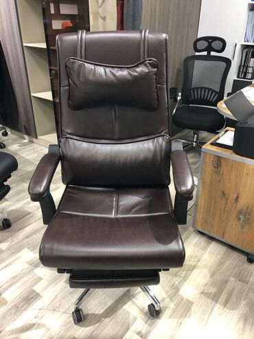 Ofis və oyun kresloları: Yeni, Təkərli, Qolları tənzimlənmir, Dəri — 6