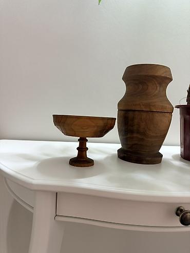 поднос деревянный: Набор авторских изделий из натурального дерева (ручная токарная — 1