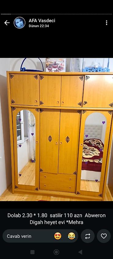 İşlənmiş, 4 qapılı, Güzgülü, Qəhvəyi, Taxta, Açılan, Düz dolab lalafo.az -da İşlənmiş, 4 qapılı, Güzgülü, Qəhvəyi, Taxta, Açılan, Düz dolab