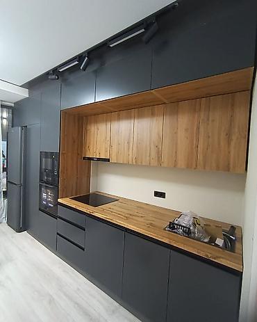 silver kitchen: Кухонный гарнитур в современном стиле (линейная планировка) - Фасады — 2