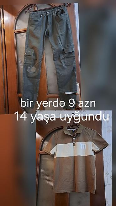32 yaş: Uşaq geyim dəsti – 14 yaş üçün uyğundur. - Şalvar: xaki rəngli — 1