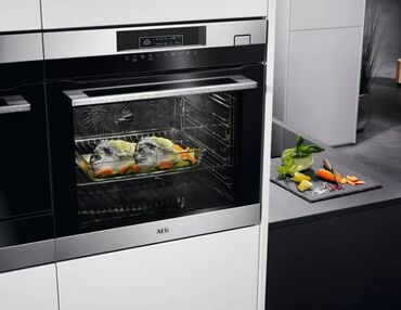 baku electronics: Духовка AEG, Электрическая, цвет - Серый, Встраиваемая, Новый