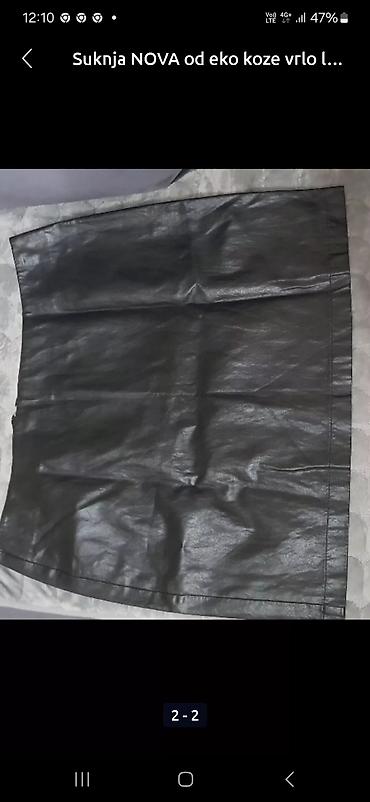 Suknje: Suknja crna nova mini od eko koze br. M/l! Vrlo lepa, atraktivna! — 2