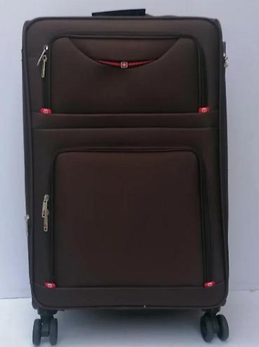 Putni koferi i torbe: Veliki kofer na točkiće – tekstilni, braon - Dimenzije: približno — 3