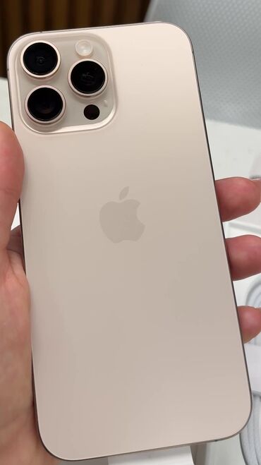 айфон 12 прл: IPhone 16 Pro Max, Жаңы, 256 ГБ, Desert Titanium, Каптама, Кабель, Куту, 100 %