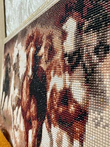 string art: Алмазная мозаика «Скакуны» в раме. - Сюжет: стадия бегущих лошадей — 1