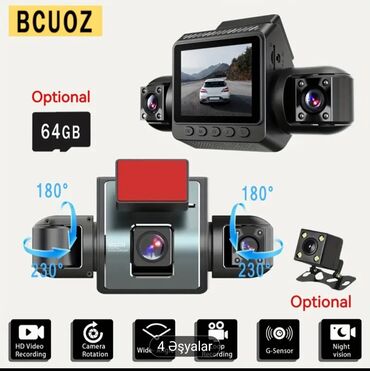 dual lens vehicle blackbox dvr: Videoreqistratorlar, Yeni, Avtomatik, 64 gb, Çin, Ödənişli çatdırılma