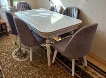 Masa və oturacaq dəstləri: Qonaq otağı üçün, Yeni, Açılmayan, Dördbucaq masa, 6 stul -da lalafo.az — 12 Masa və oturacaq dəstləri: Qonaq otağı üçün, Yeni, Açılmayan, Dördbucaq masa, 6 stul — 12