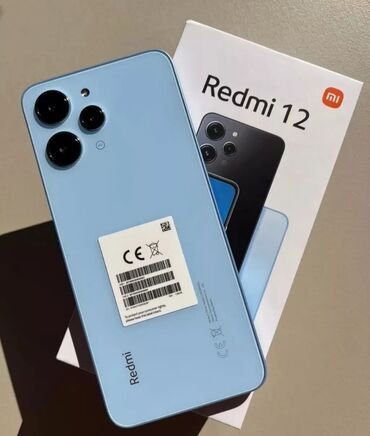 redmi adapter: Xiaomi Redmi 12, 256 GB, rəng - Göy, 
 Barmaq izi, Face ID