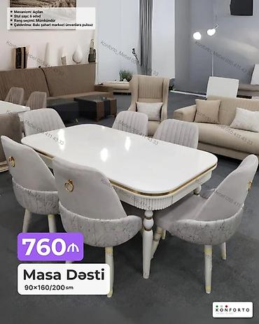 Ev və bağ: Masa Dəsti – 90×160/200 sm - Mexanizm: açılandır (masa böyüyür – 160 — 1