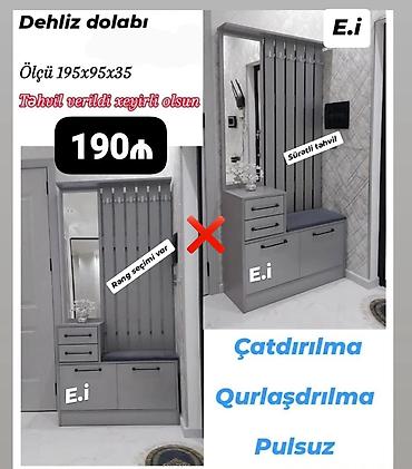 kreditdedir: Dehliz dolabı – modern və funksional dizayn - Ölçü: 195 × 95 × 35 sm — 1