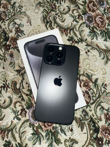 Apple iPhone: IPhone 15 Pro, Б/у, 256 ГБ, Black Titanium, Коробка, 89 %