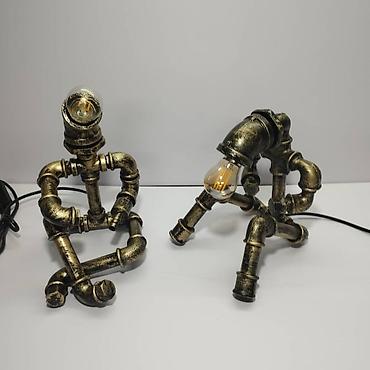 Декоративные настольные светильники: Лампы-скульптуры в стиле стимпанк/индастриал - Настольные светильники — 13