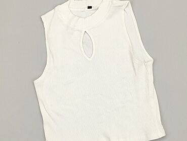 białe t shirty v neck: Top S (EU 36), condition - Good