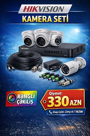 hikvision dvr: Hikvision Analog Kamera Seti Komplekt: - 4 ədəd rəngli çöl kamera - 1 — 1
