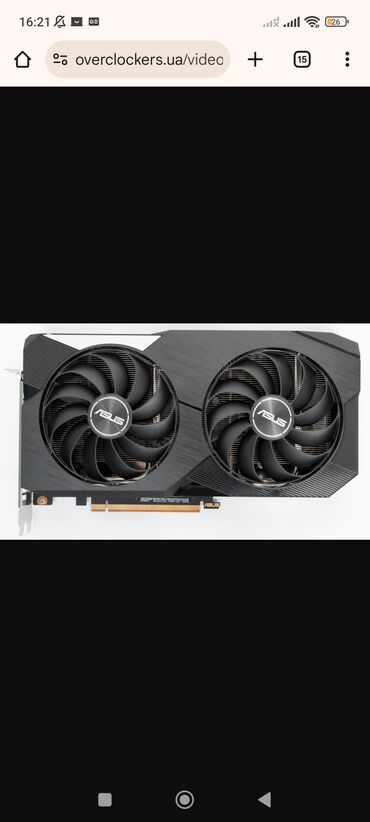Masaüstü kompüterlər və iş stansiyaları: Videokart Asus Radeon RX 6600, 8 GB, İşlənmiş