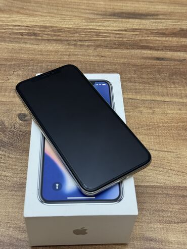 iphon x: IPhone X, 64 GB, Ağ, Simsiz şarj, Face ID, Sənədlərlə