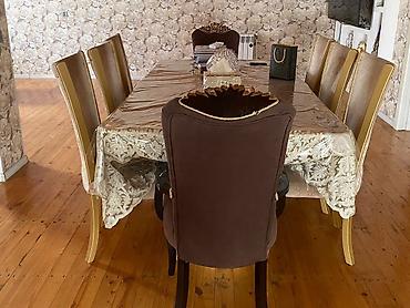 Mebel dəsti - Qonaq otağı üçün: 8 nəfərlik yemək masası və 8 ədəd lalafo.az -da Mebel dəsti - Qonaq otağı üçün: 8 nəfərlik yemək masası və 8 ədəd