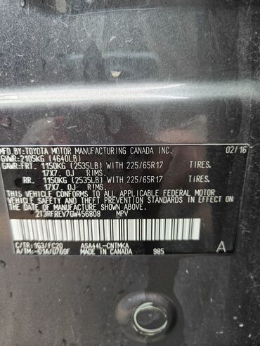 Toyota: Toyota RAV4: 2016 г., 2.5 л, Автомат, Бензин, Кроссовер — 11