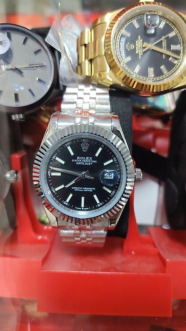 bakida saat: Saat: “Rolex Oyster Perpetual LabelNoir” üslubunda mexaniki qol saatı — 5