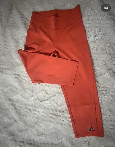lekovi: Adidas ženske sportske helanke, narandžaste boje. Model 3/4 dužine — 1